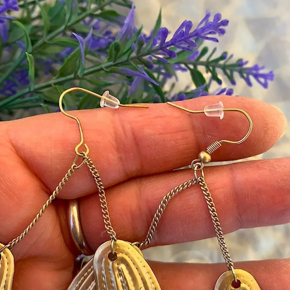 Fabulous Matte Gold Dangling Hoop Earrings